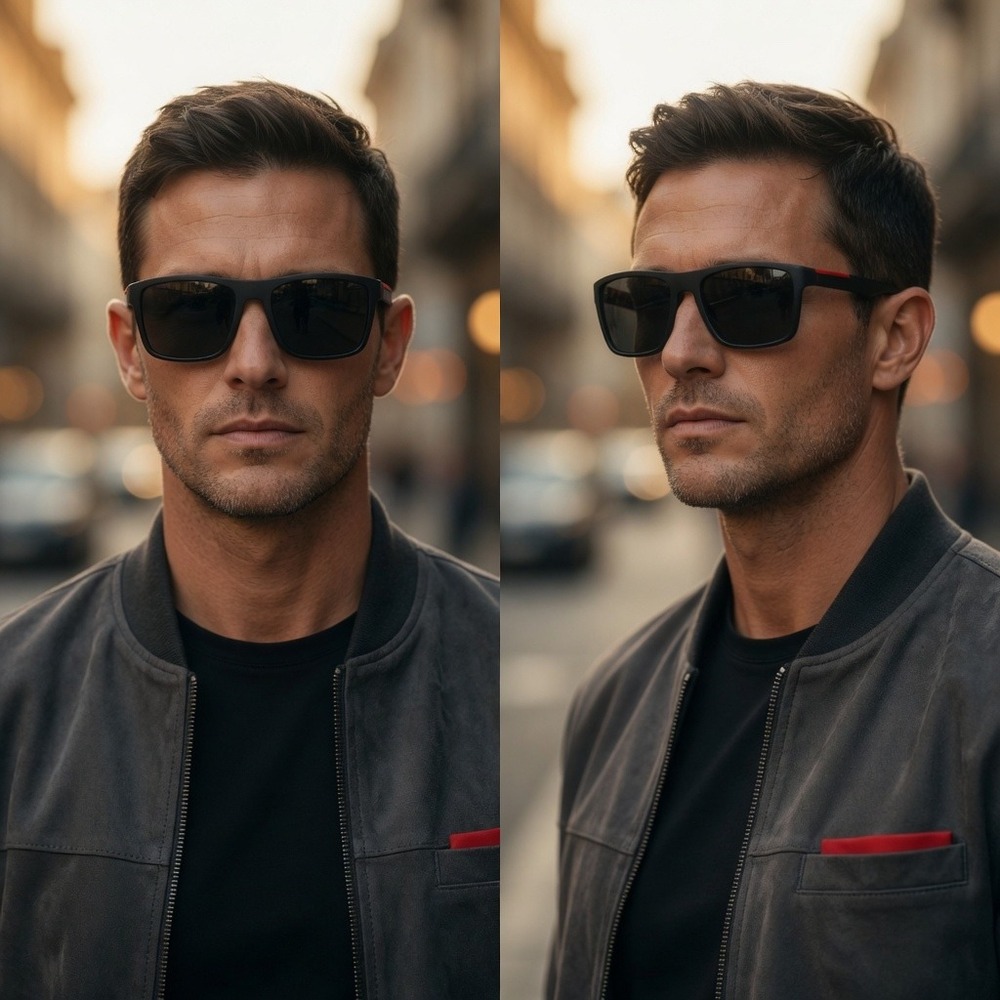 Men's Sport‎ Sunglasses Black Frame Red Accent Driving Fishing Golf Driving Run